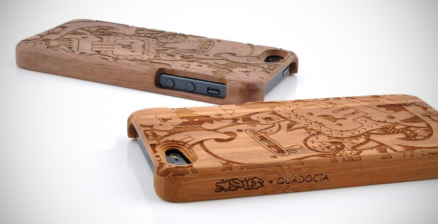 iphone case slide snap wood laser bamboo Black Walnut argentina