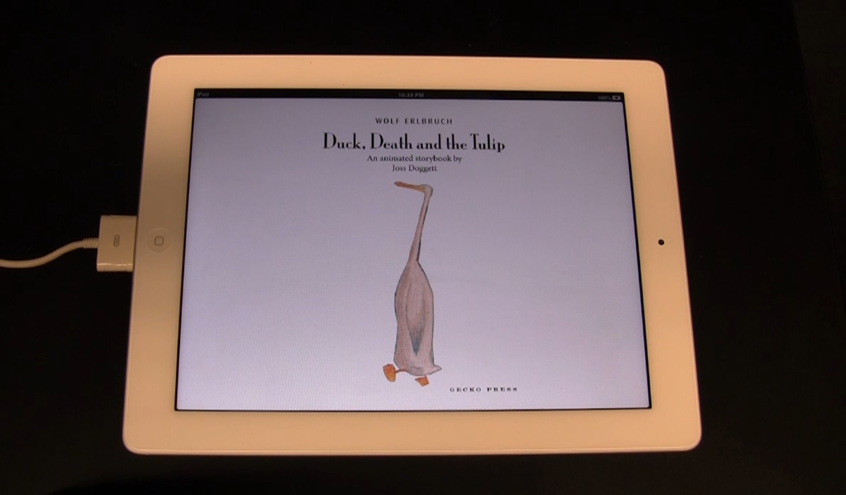 DDT Duck death and the tulip Joss Doggett ios iPad storybook interactive storybook 2D Animation Gecko Press