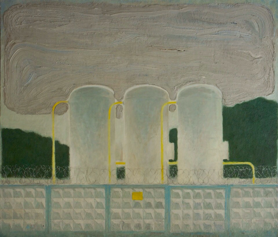 visual art painting   oil on canvas suburb electricity Space  industrial emptiness heritage