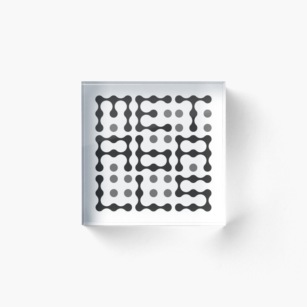 metaballs typography grey acrylic block