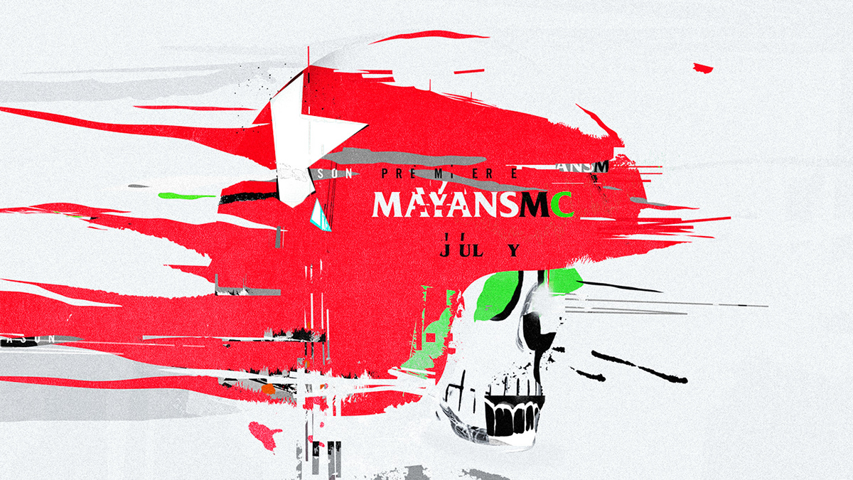 mayans motorcycle motorcycles gangs fx ILLUSTRATION  collage skull