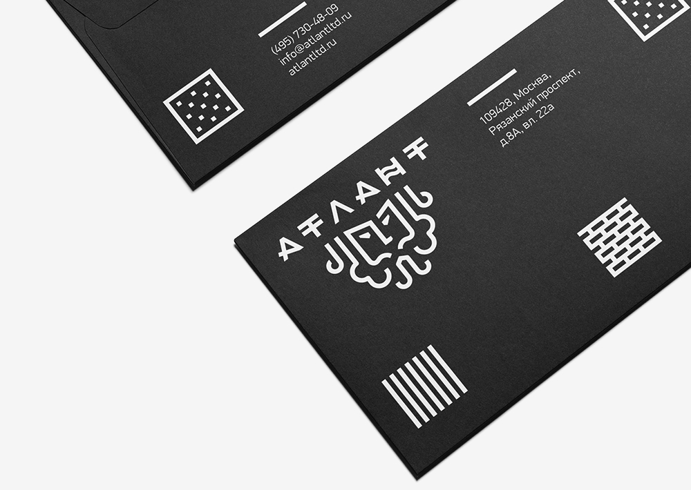 identity build company ATLANT corporate style black and white