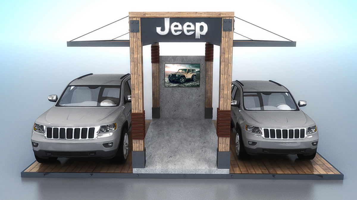 jeep car booth wood renegade wranglr automotive  