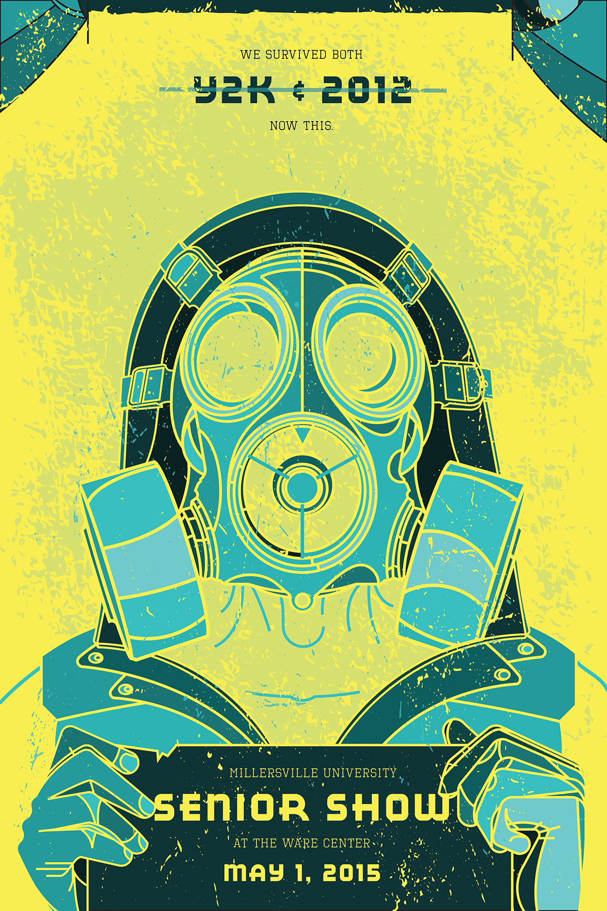 apocalypse post-apocalypse fall out radiation nuclear gas mask survivor poster Senior Show Senior Exhibition Theme