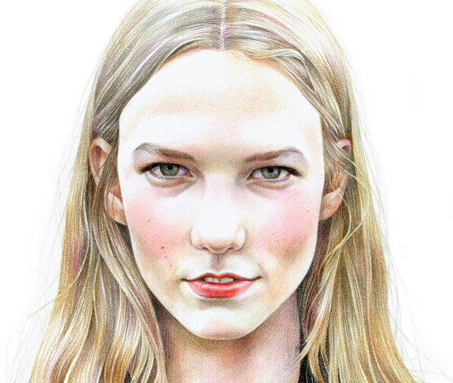 Karlie Kloss colored pencil portrait