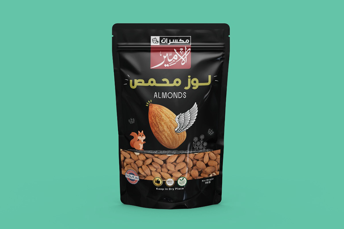 almonds nuts Packaging roasted