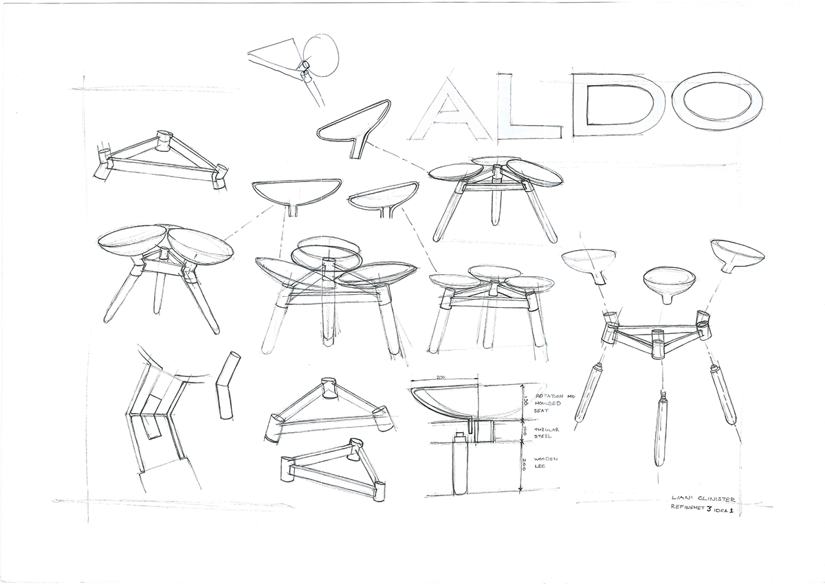 industral drawing stool shoe fitting stool