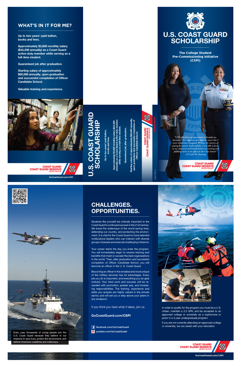 Us Coast guard banners Display print ad brochure tri-fold