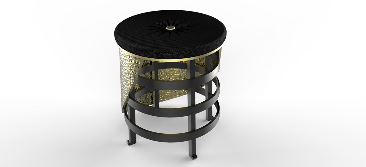 stool luxury koket steel brass golden furniture product