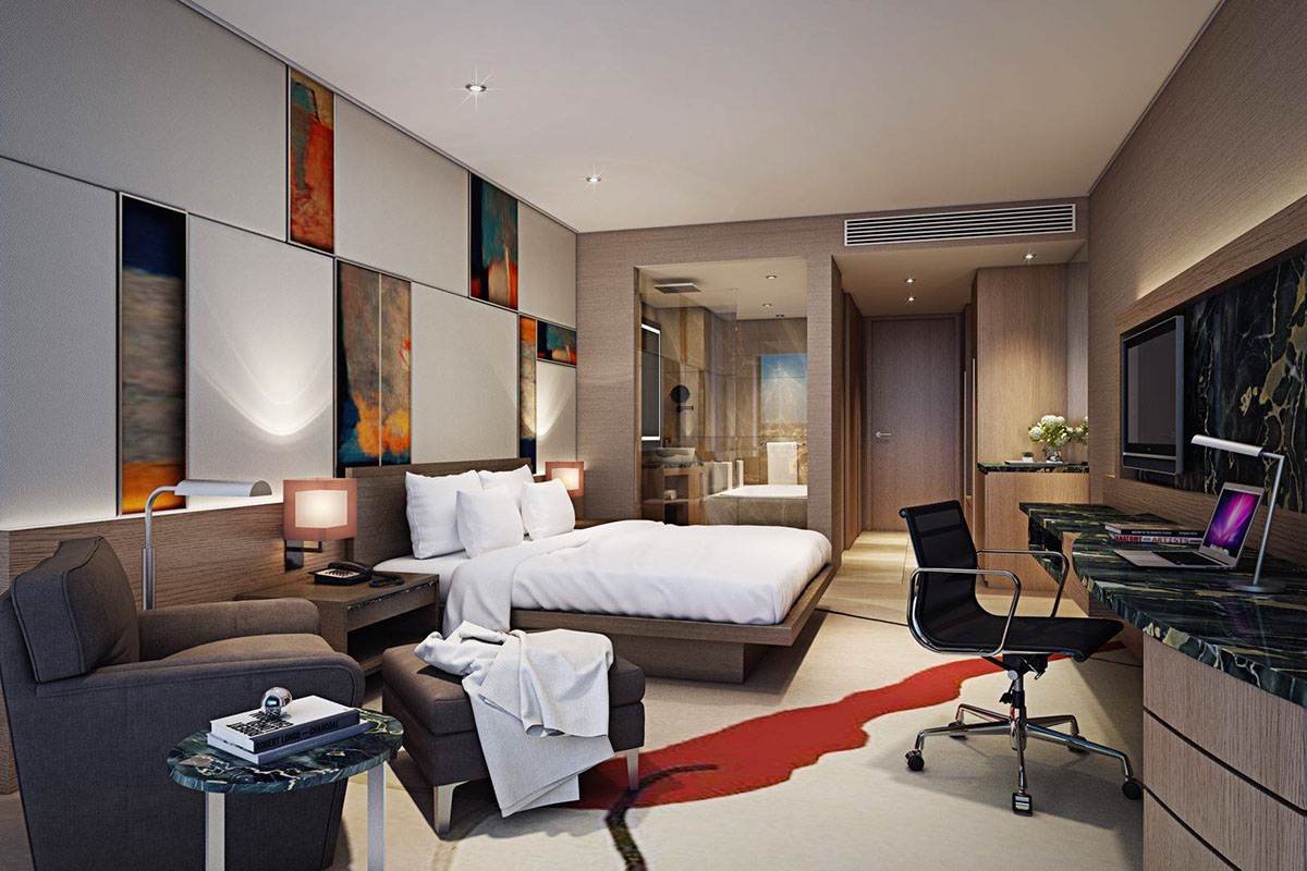 Luxury Hotel Interior 3D Rendering visualization ballroom guestroom