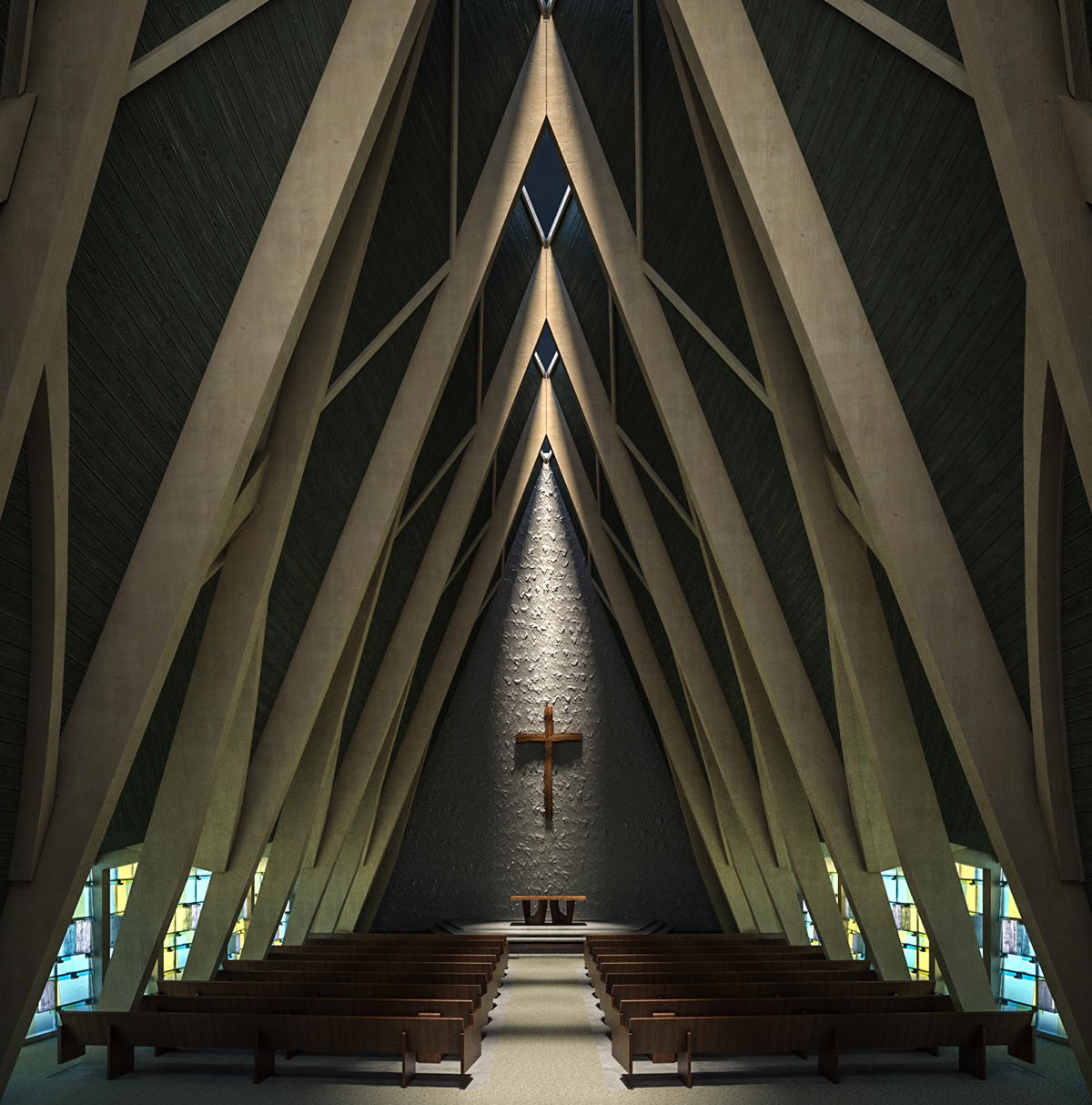 church stpaul Iglesia Render rendering modelling 3D MAArchVis