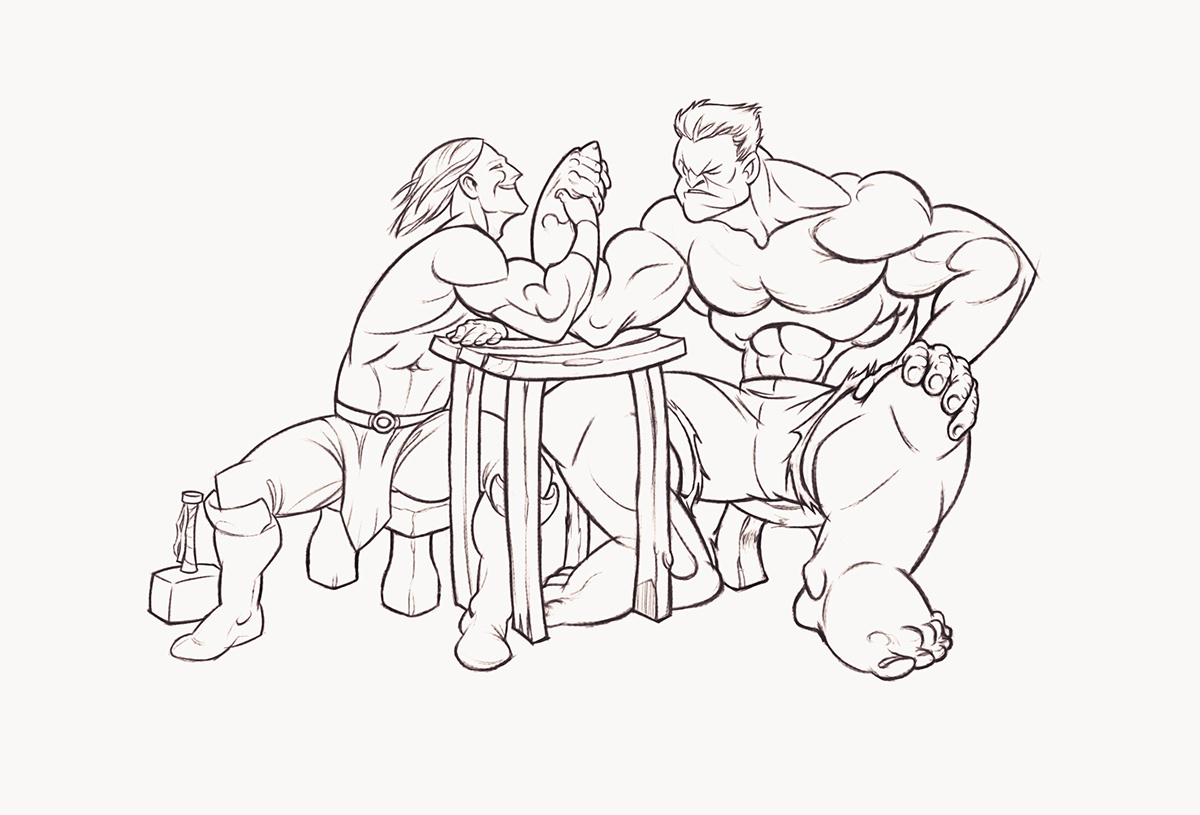 marvel avengers  Hulk Thor drawings comics photshop tutorials painting tutorials