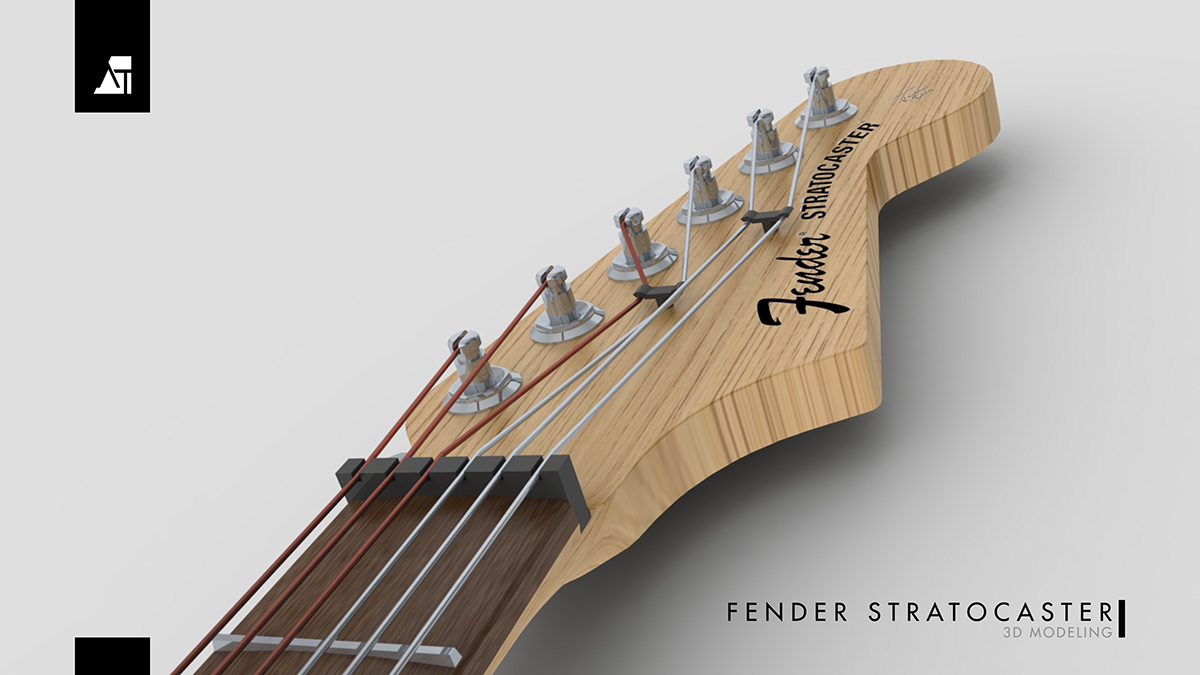 solid Solidworks Solid Works  Fender Strato Strat stratocaster guitar Musical instrument model Guitarra  Graphic design industrial