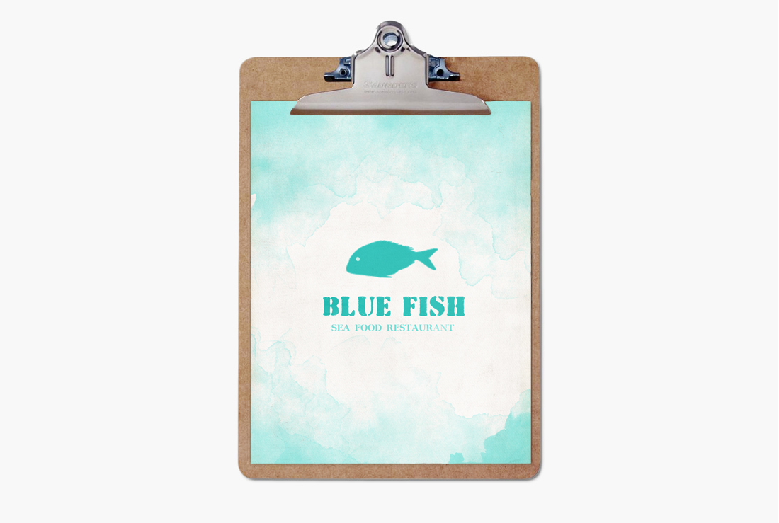 restaurant menu fish brand seafood sea Food  blue fresh