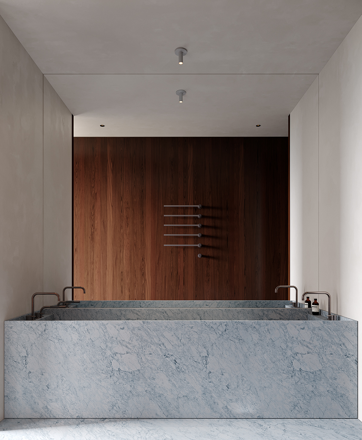 Marble wood concrete Interior modernist minimalist