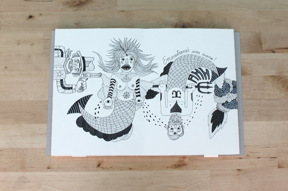 artistbook art dibujo ink pencil draw Project mermaid sea Space 