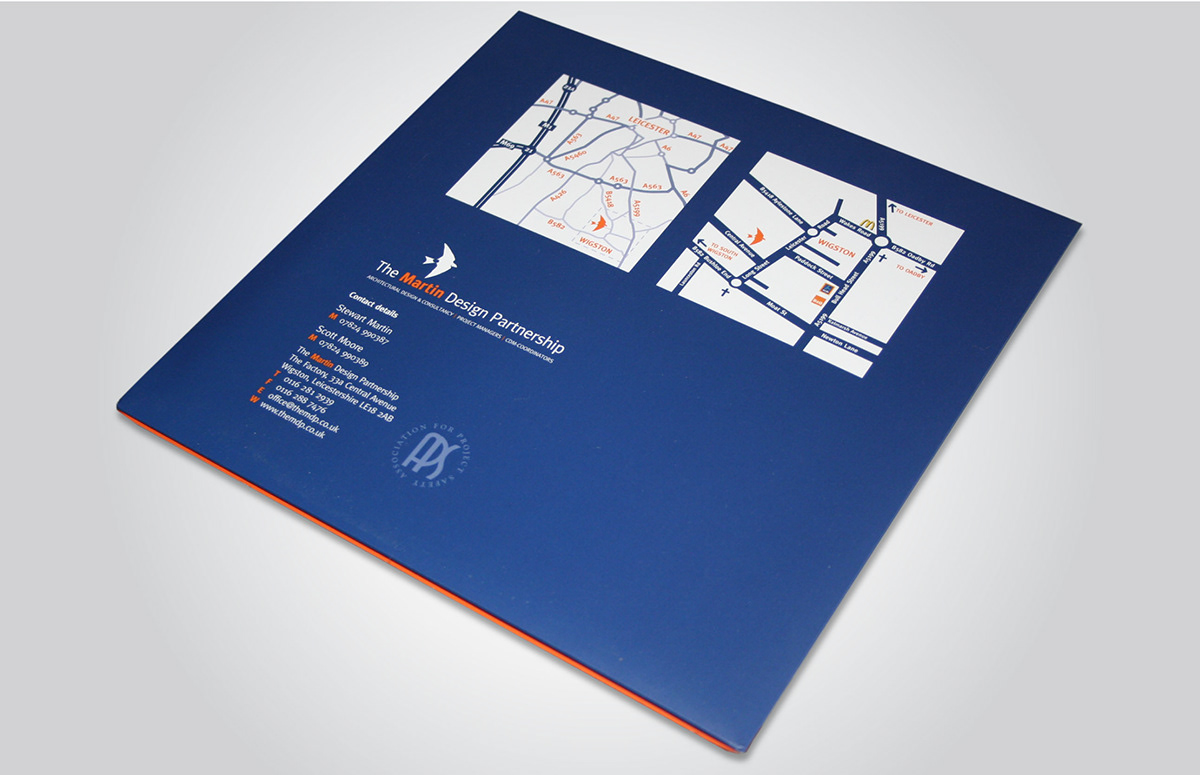 brochure design Layout inserts brand orange blue