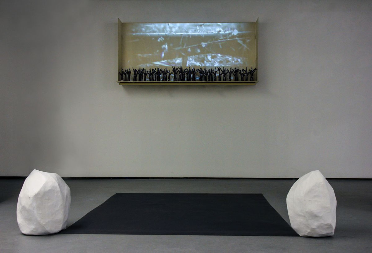 Audio-Visual Installation installation contemporary váczieszter gátosiván zengarden White black paper Tree  forest pando symbiosis