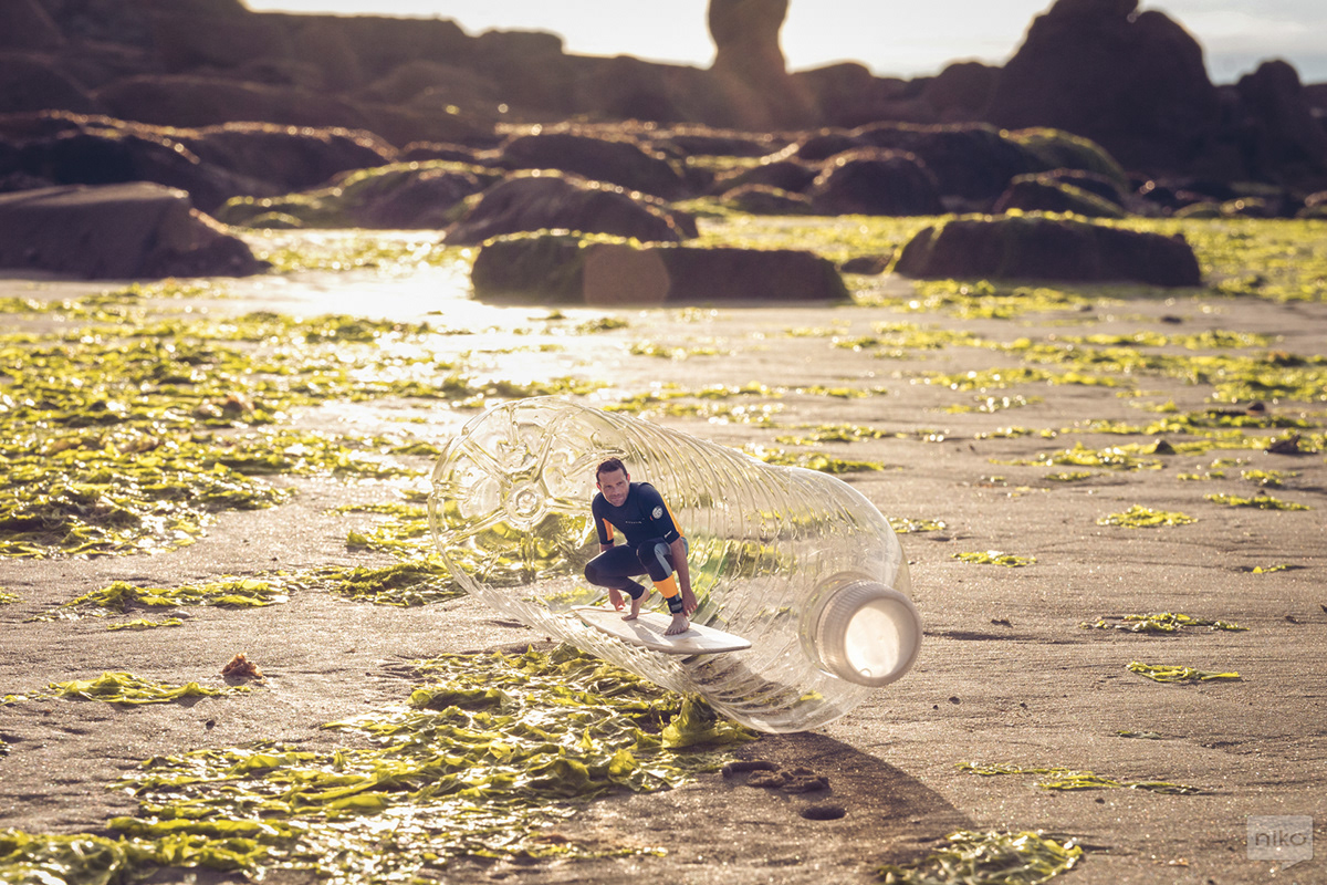 Surf beach Ocean pollution Preserve save photomanipulation