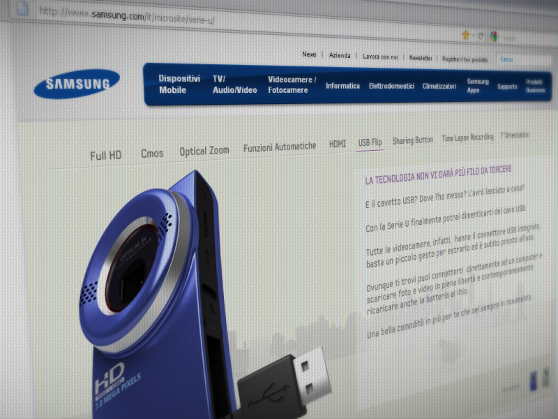 Website Samsung serie U camera microcamera micro camera u-series equal design matteo casarano marco de luca ivan di battista graphic