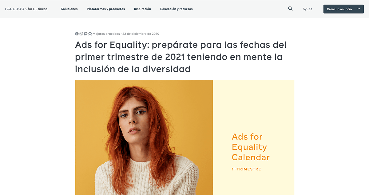 ads for equality Advertising  checklist Diversity equality equity facebook inclusion representation metaverse