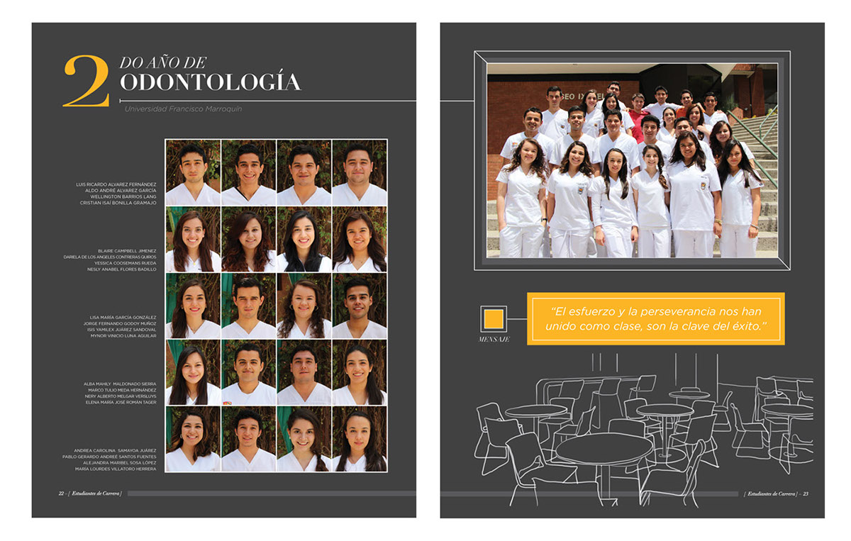 yearbook Odontology University Photography  ILLUSTRATION  design pantone drawings colorful red