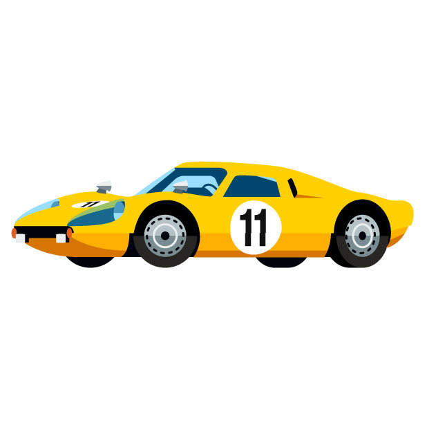 Porsche graphic car automotive   ILLUSTRATION  flat style geometric style race car RSR Porsche 911