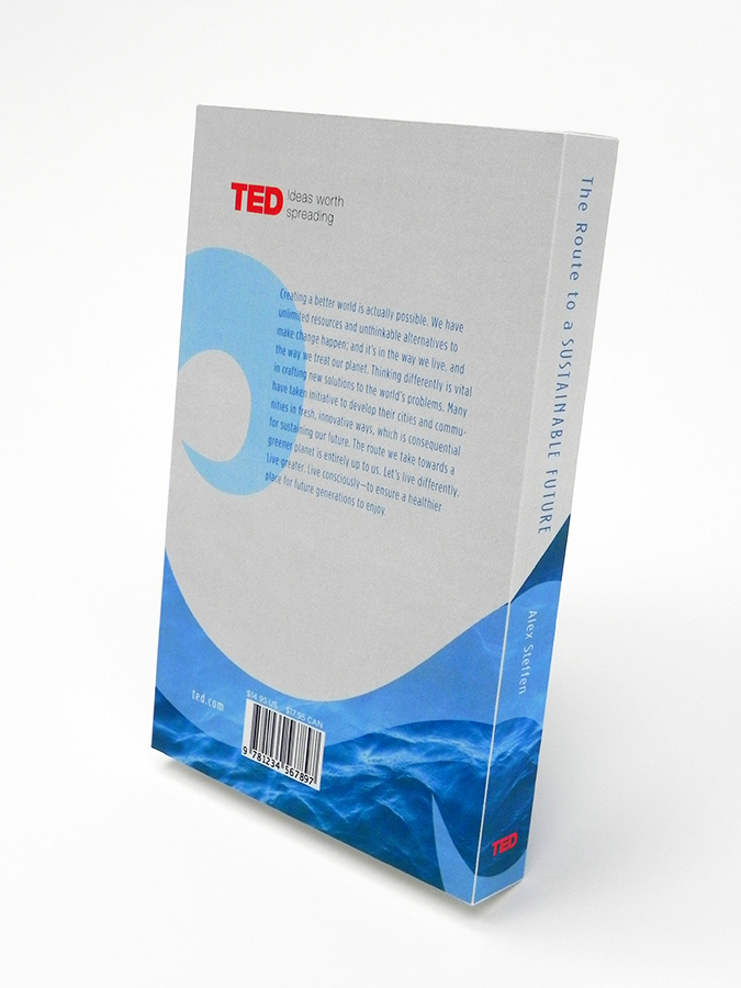 TED Talk route Sustainable future book cover waves power button