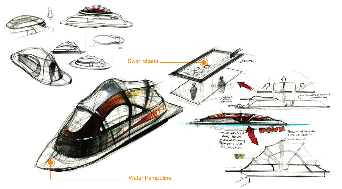 pontoon boat design designer industrial designer boat design NEW DESIGN party pontoon google Behance behance design designers