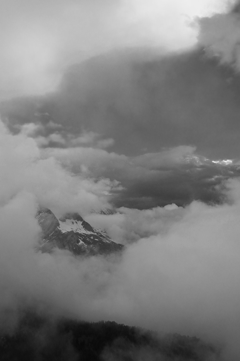 mountain breach clouds
