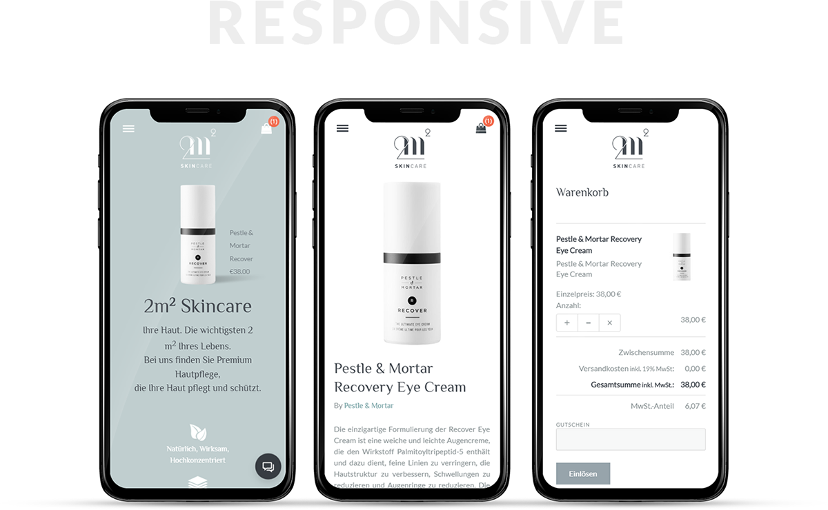 skin care Website e-commerce online-store Webdesign 2m2 Skincare ux/ui Skin products