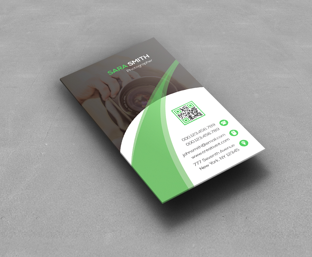 agency business card camera colorful company corporate creative elegant green industry media modern official personal photographer