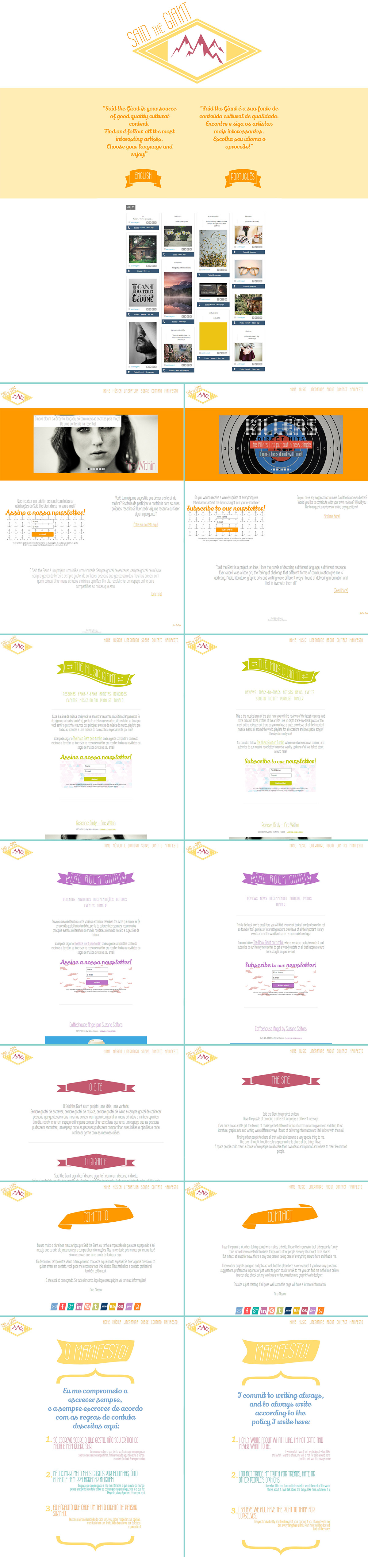 Said the Giant wordpress headway themes Headway web developement web developer Logo Design site design web site Blog Theme design yellow orange