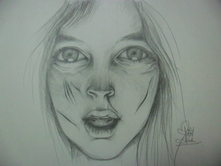 face Character sketch. girl