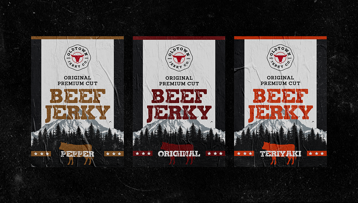 branding  graphic design  jerky jerkylogo beefjerky beef organic logo badge brand identity
