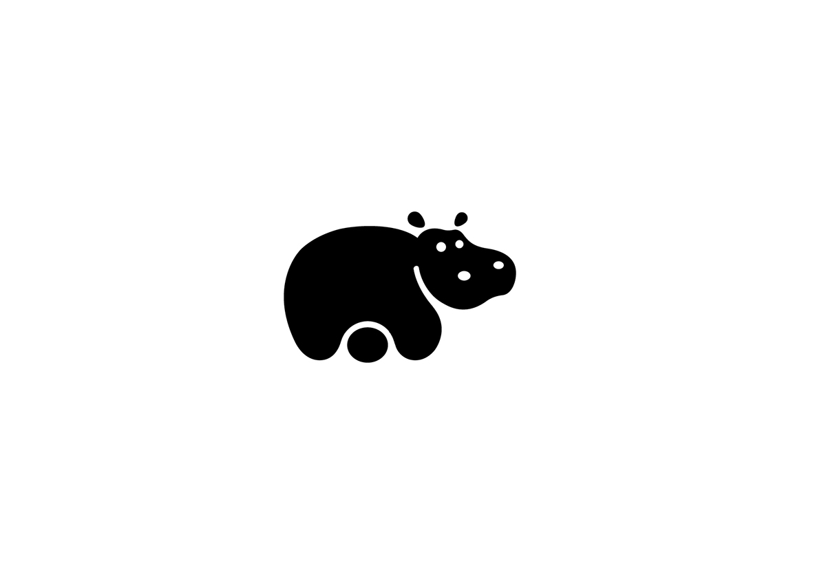 logo design marks Icon graphic ILLUSTRATION  black White animal letter