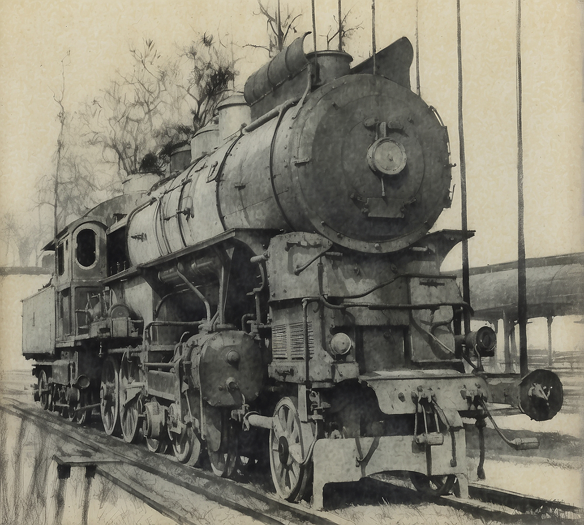 steam engine locomotive AI generated images
