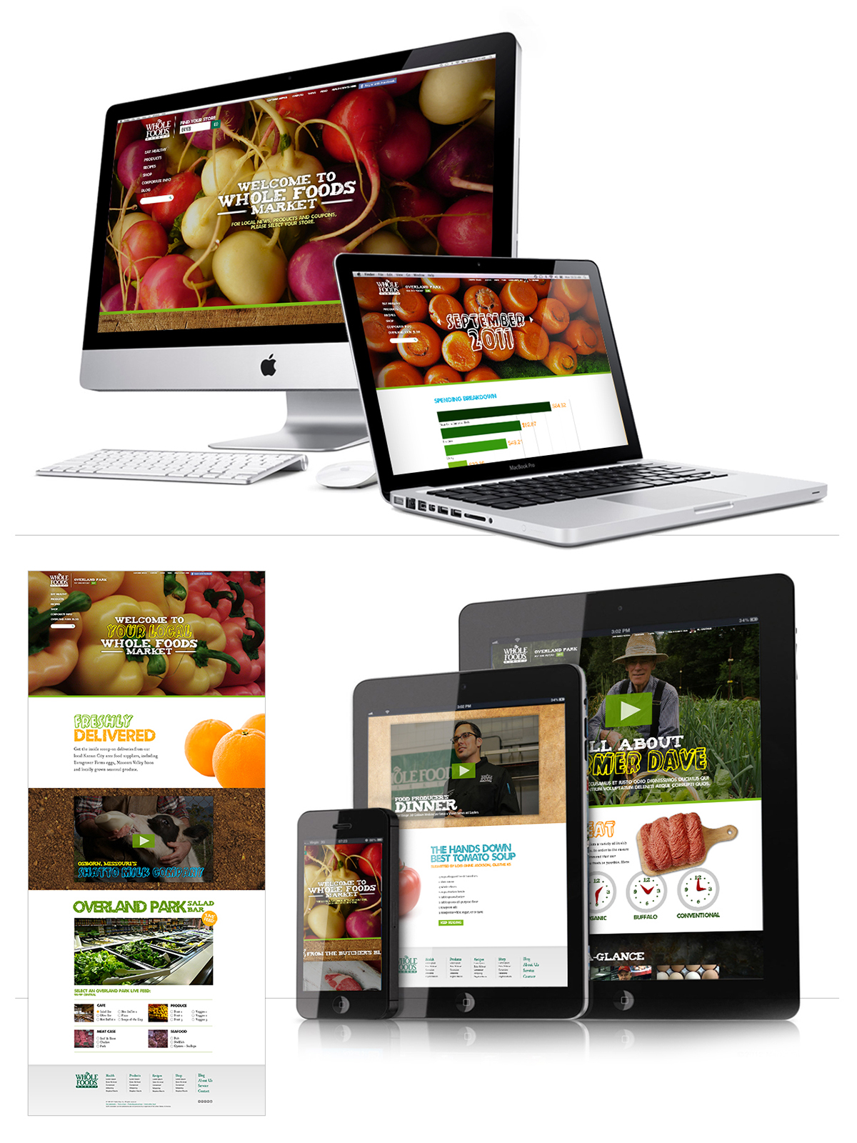 Adobe Portfolio Whole foods whole Foods Web site Website texture image organic natural type local farm market VML
