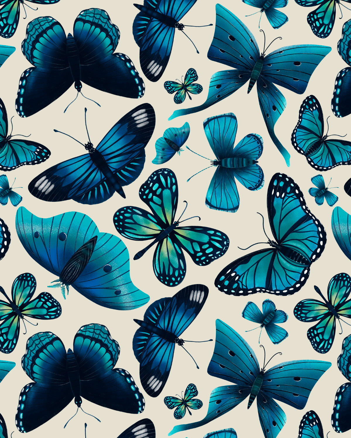 Adobe Portfolio butterfly butterflies surface pattern design Surface Pattern seamless pattern textile moths and butterflies surface pattern designer