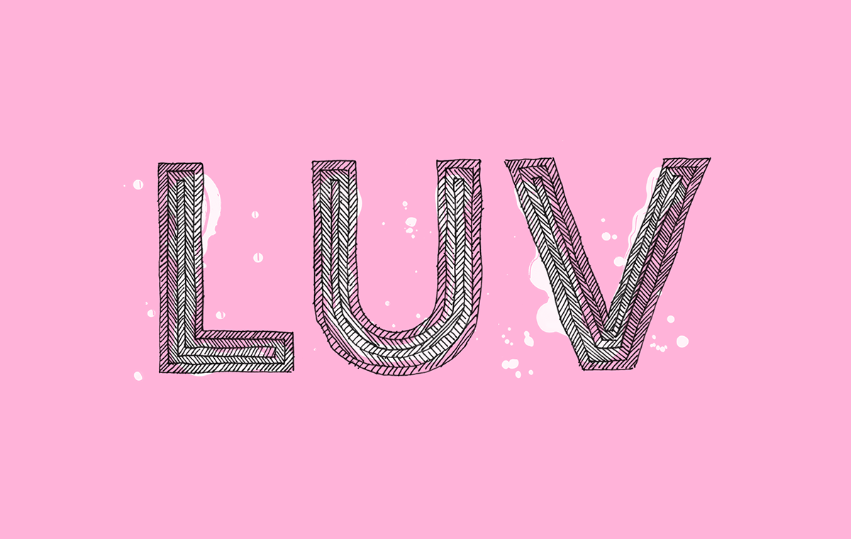 typography   analog digital pastel valentine handdrawn Love Valentine's Day