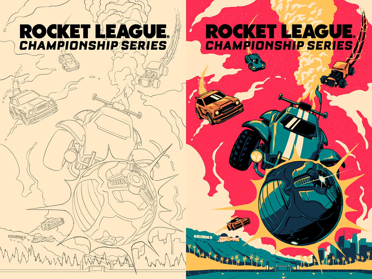 Cars CLIP STUDIO PAINT design esports Gaming graphic poster Rocket League