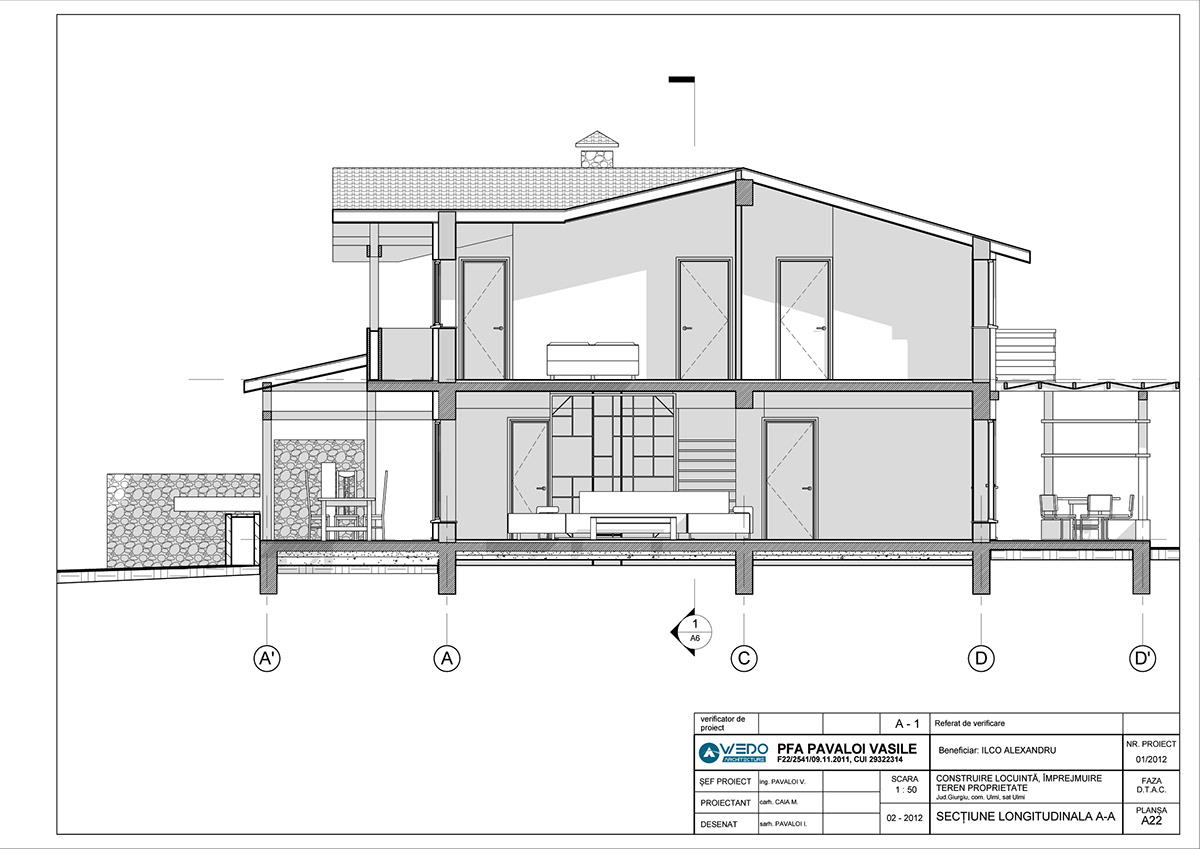SASA  ILCO ALEXANDRU ILCO house residential 3D Rendering 3D Plan section arhitectura design ILCO ALEXANDRU