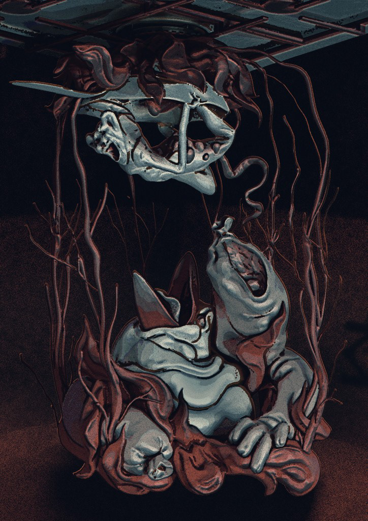 3D book Character concept dark grimm horror ILLUSTRATION  modeling surreal