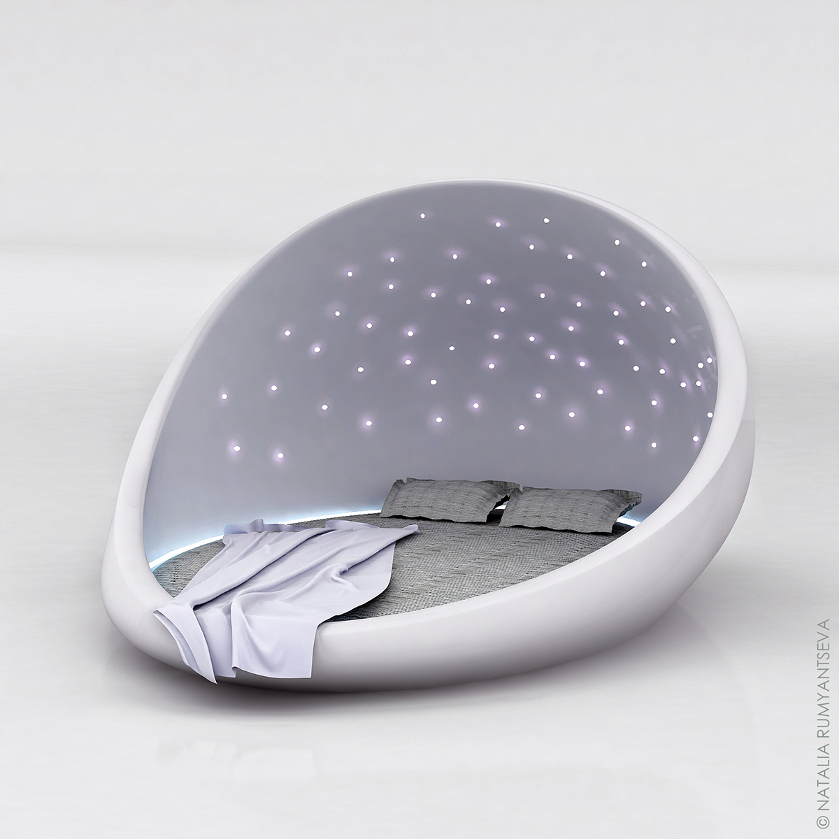 bed bedroom rumyantseva Bionic light cosmos bed design cool organic Space  future concept outer space biomorphic