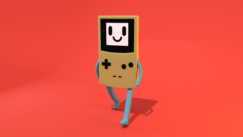walking cycle 3D cinema 4d mr gameboy gameboy Character pillopips