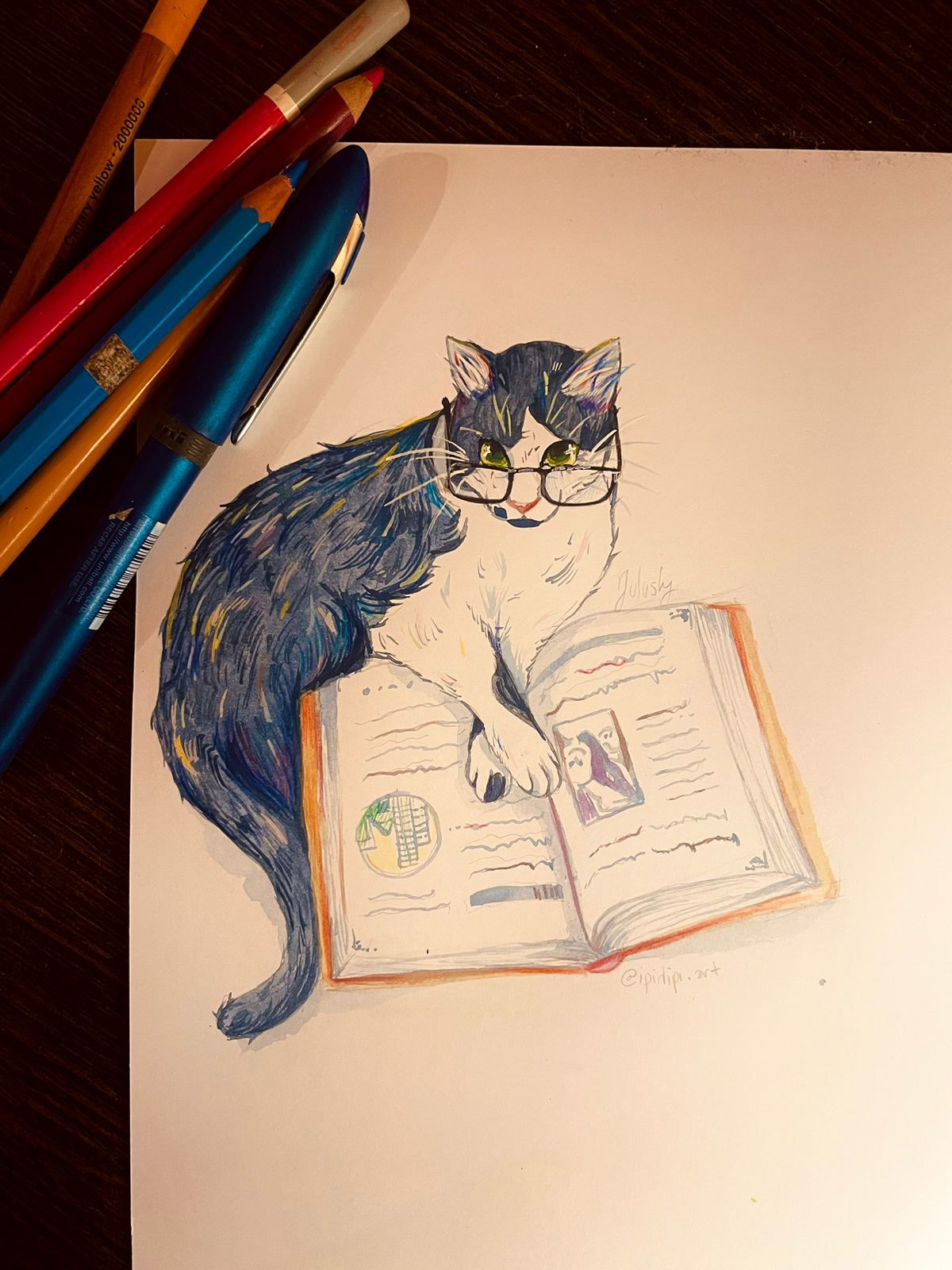 Drawing  ILLUSTRATION  artwork Cat cat art cats cute TRADITIONAL ART watercolor painting  