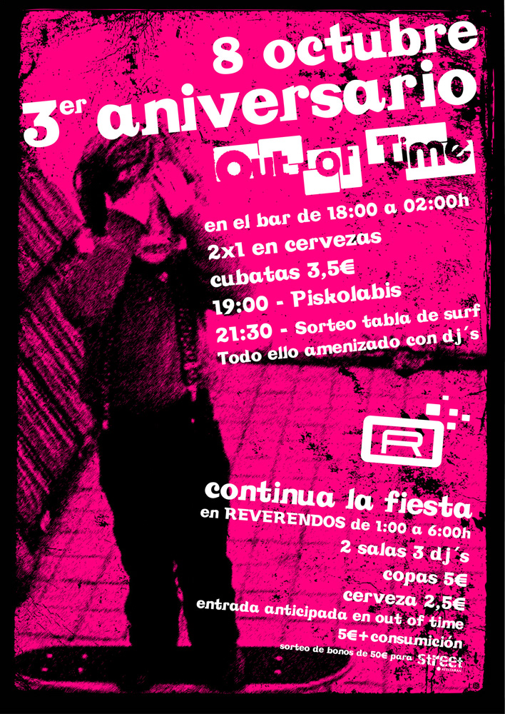 posters party pamplona Iruña spain diseño gráfico cartelería outoftime