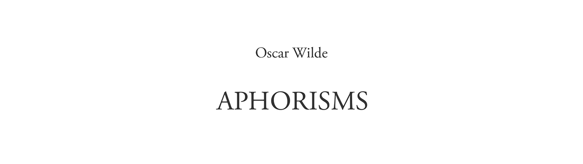 Oscar Wilde aphorisms book edition publishing   print