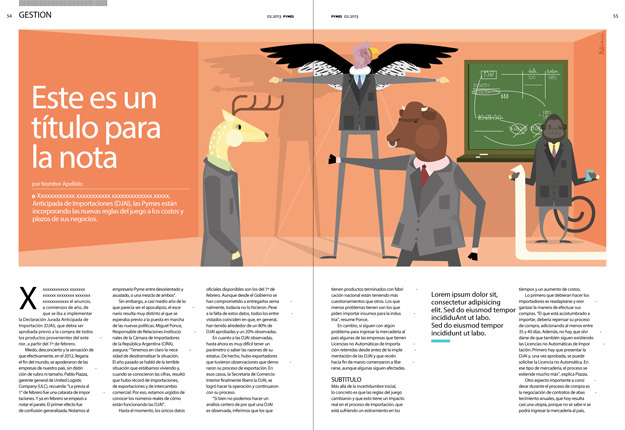 Nicolas Bolasini Revista Pymes Clarin diario ilustracion editorial