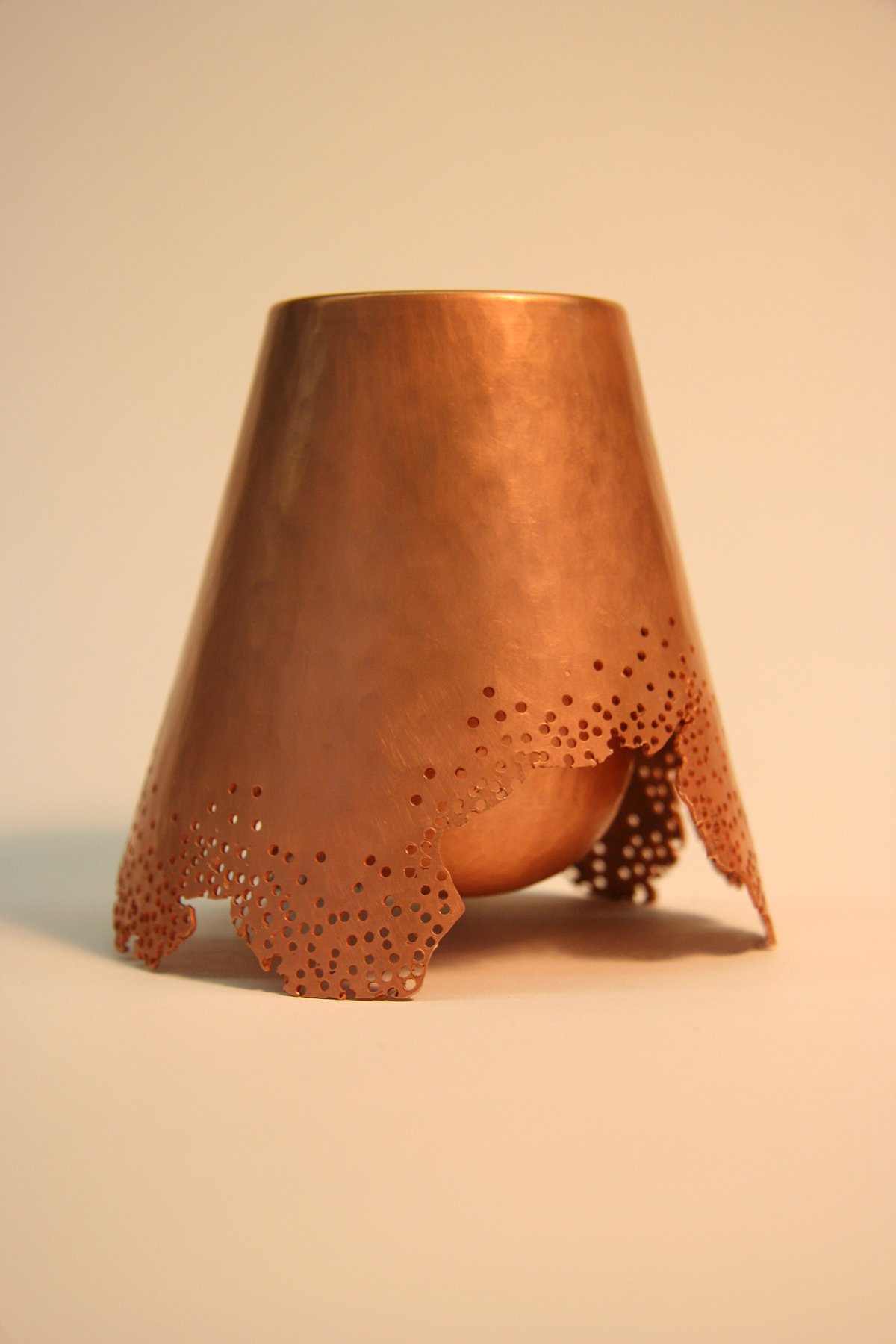 metalsmithing jewelry and metalsmithing risd forged forging copper sculpture vessel RISD J&M
